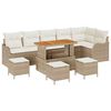 vidaXL Conjunto de sof&aacute;s de jard&iacute;n 10 pcs Beige rat&aacute;n sint&eacute;tico