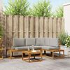 vidaXL Conjunto de sof&aacute;s de exterior 5 Pieza Gris Natural y Claro