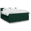 vidaXL Cama box spring con colch&oacute;n terciopelo verde oscuro 200x200 cm