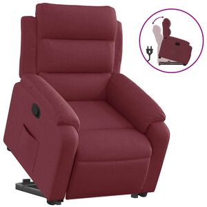 vidaXL Sill&oacute;n reclinable elevable tela rojo tinto