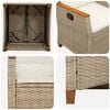 vidaXL Silla de jard&iacute;n reclinable Beige y Crema 64 x 57,5 x 112 cm