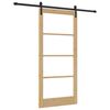 vidaXL Puerta Corredera ORKDAL Natural y negro 93 x 202 cm