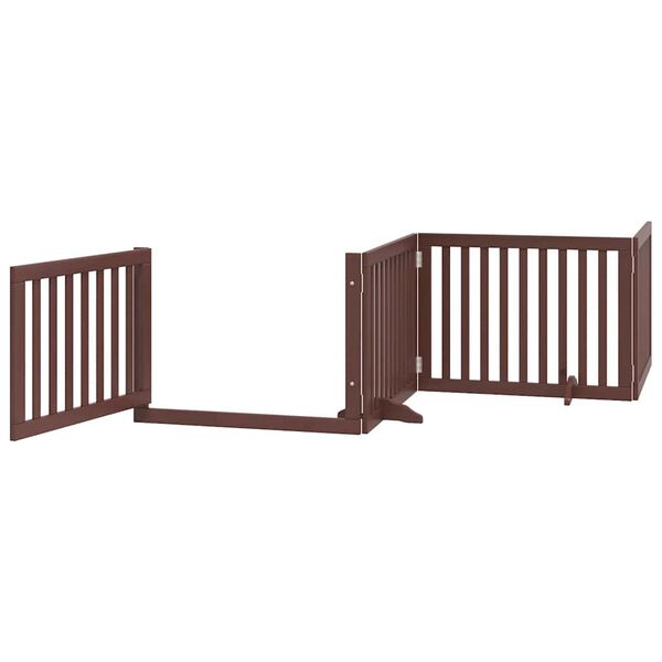 vidaXL Puerta de perros plegable 10 paneles madera &aacute;lamo marr&oacute;n 800 cm