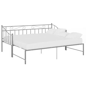 vidaXL Estructura sof&aacute; cama extra&iacute;ble sin colch&oacute;n metal gris 90x200 cm