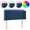 vidaXL Cabecero con LED de terciopelo azul oscuro 83x16x78/88 cm
