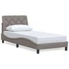 vidaXL Estructura de cama sin colch&oacute;n tela gris taupe 80x200 cm