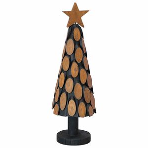 vidaXL &Aacute;rbol de Navidad con soporte Marr&oacute;n 61 cm Madera de teca maciza