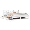 vidaXL Cama con estanter&iacute;a sin colch&oacute;n madera maciza blanca 200x200 cm