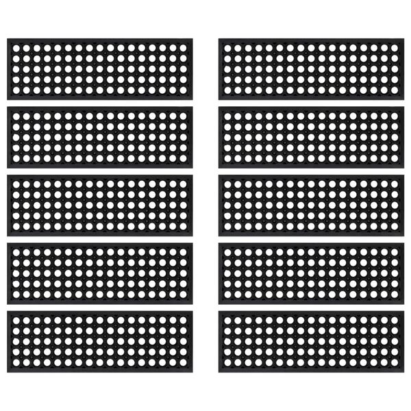 vidaXL Alfombrillas de escalera de goma 10 uds goma 25x75 cm