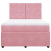 vidaXL Cama box spring con colch&oacute;n terciopelo rosa 160x200 cm