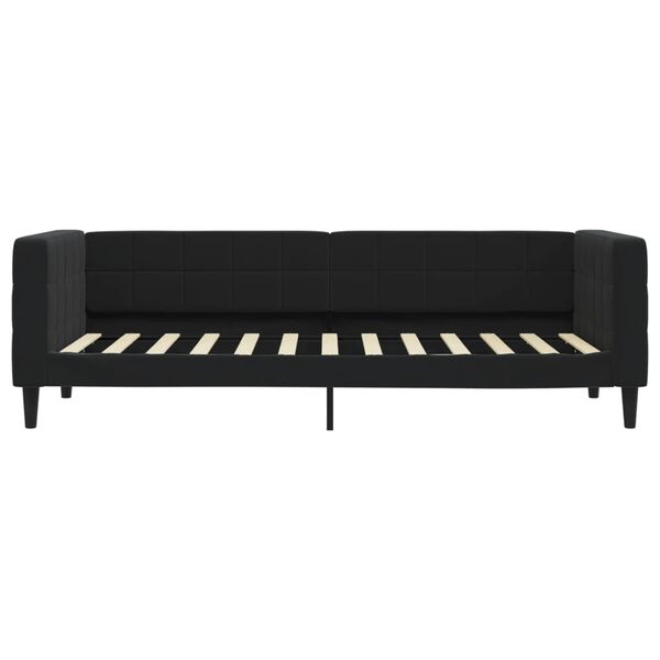 vidaXL Sof&aacute; cama sin colch&oacute;n terciopelo negro 80x200 cm