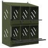 vidaXL Nido para gallinas con 6 compartimentos de metal verde oliva