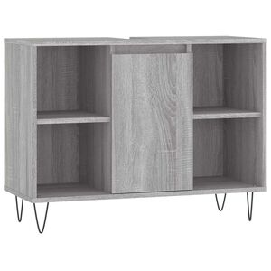 vidaXL Mueble de ba&ntilde;o madera de ingenier&iacute;a gris Sonoma 80x33x60 cm