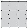 vidaXL Estanter&iacute;a de cubos con 9 compartimentos y puertas PP negro