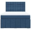 vidaXL Cama box spring con colchón tela azul 160x200 cm