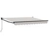 vidaXL Toldo retr&aacute;ctil Gris claro y blanco. 4,5 x 3 m