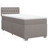 vidaXL Cama box spring con colch&oacute;n tela gris taupe 80x200 cm