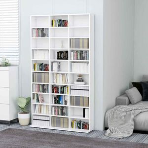 vidaXL Armario para CDs madera contrachapada blanco 102x23x177,5 cm