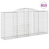 vidaXL Cestas gaviones 13 uds forma de arco hierro 300x50x140/160 cm