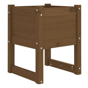 vidaXL Jardinera madera maciza de pino marr&oacute;n miel 40x40x52,5 cm
