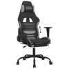vidaXL Silla gaming con reposapi&eacute;s tela gris claro y negro