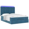 vidaXL Estructura de cama otomana con colchones terciopelo azul oscuro
