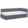 vidaXL Estructura de Cama Esquina con Colchón 2 pcs Gris Terciopelo