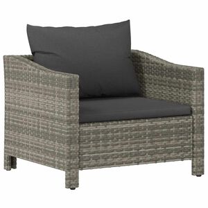 vidaXL Sill&oacute;n de jard&iacute;n con coj&iacute;n de rat&aacute;n sint&eacute;tico gris