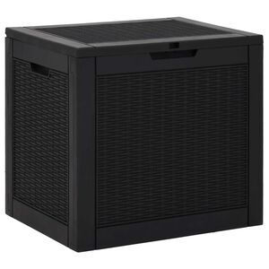 vidaXL Caja de almacenaje de jard&iacute;n polipropileno negra 55,5x43x53 cm