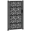 vidaXL Puerta de jard&iacute;n negra 100x175 cm dise&ntilde;o de hojas de acero