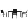 vidaXL Conjunto de Comedor de Jard&iacute;n 5 pcs Negro rat&aacute;n sint&eacute;tico