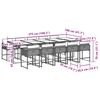 vidaXL Set de comedor de jard&iacute;n 11 pzas y cojines rat&aacute;n sint&eacute;tico gris