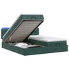 vidaXL Cama tipo otomana con colch&oacute;n y LED Verde oscuro 180 x 200 cm