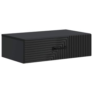 vidaXL Mesa Lateral Montada en la Pared 59 x 34,5 x 17 cm Negro
