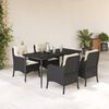vidaXL Set de muebles jard&iacute;n 5 pzas con cojines rat&aacute;n sint&eacute;tico negro