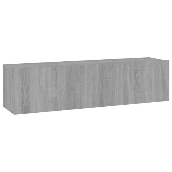 vidaXL Mueble pared TV madera contrachapada gris Sonoma 120x30x30 cm