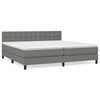 vidaXL Cama box spring con colch&oacute;n tela gris oscuro 200x200 cm