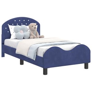 vidaXL Cama para niños con cabecero Azul Policía 80 x 160 cm