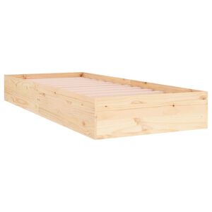 vidaXL Estructura cama individual sin colch&oacute;n madera maciza 75x190 cm