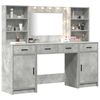vidaXL Conjunto de mesa de vestidor con LED 3 pcs Gris Concreto
