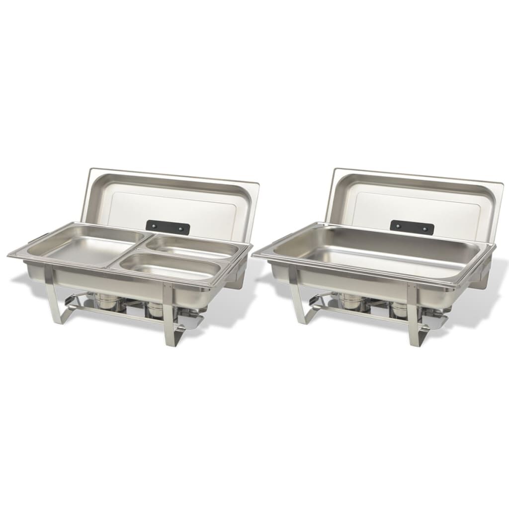 Calentadores comida para buffet vidaXL Set Calentador Buffet 2 Piezas Caliente Cocina vemax.es