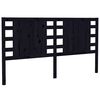 vidaXL Cabecero madera maciza de pino negro 141x4x100 cm