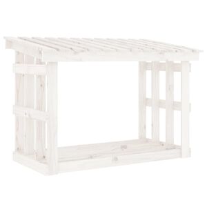 vidaXL Le&ntilde;ero de madera maciza de pino blanco 108x64,5x77 cm