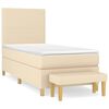 vidaXL Cama box spring con colch&oacute;n tela color crema 80x200 cm