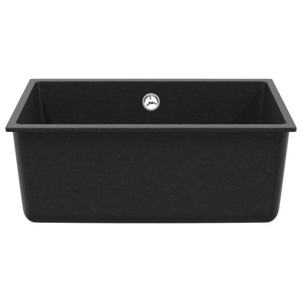 vidaXL Lavabo Negro 530 x 460 mm 80% Cuarzo y 20% Resina