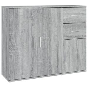 vidaXL Aparador de madera contrachapada gris Sonoma 91x29,5x75 cm