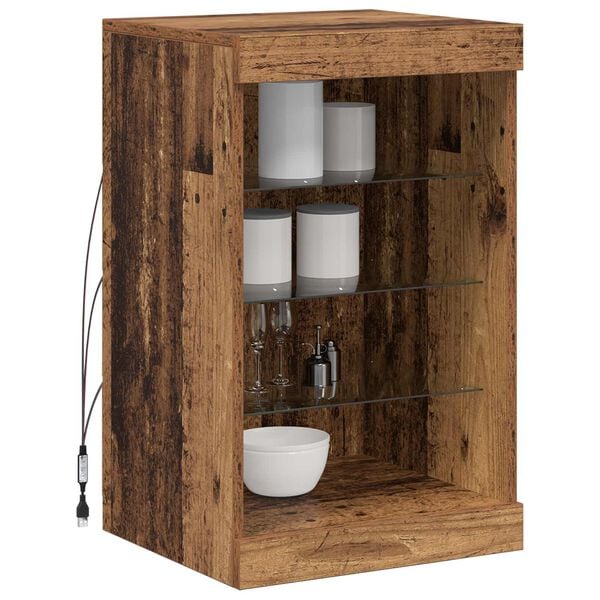 vidaXL Aparador LED Madera vieja 41 x 37 x 67 cm Madera de ingenier&iacute;a