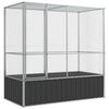 vidaXL Pajarera de acero color plateado 210,5x107x212 m