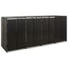 vidaXL Cobertizo para 4 contenedores de basura rat&aacute;n PE 274x80x117 cm