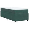 vidaXL Cama box spring con colch&oacute;n terciopelo verde oscuro 90x200 cm